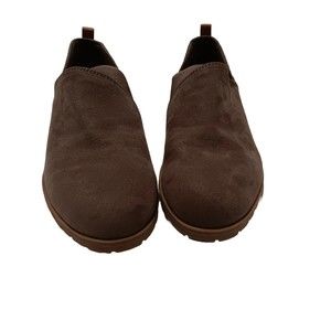 Dr. Sholls Leather Loafers Shoes Womens 8 Brown Slip On Comfort Zipper ECR-02